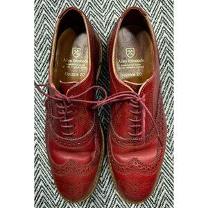 Allen Edmonds Neumok 2.0 Mens Wingtip Oxford Shoes Red Leather Size 7.5 D Handcr